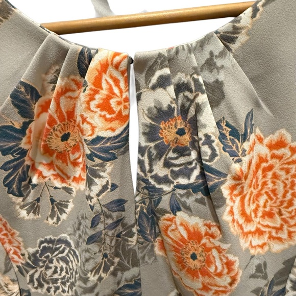 Banana Republic Womens Dress Size 4 Floral Keyhole Neck Career Sheath Work Wear - Picture 8 of 13